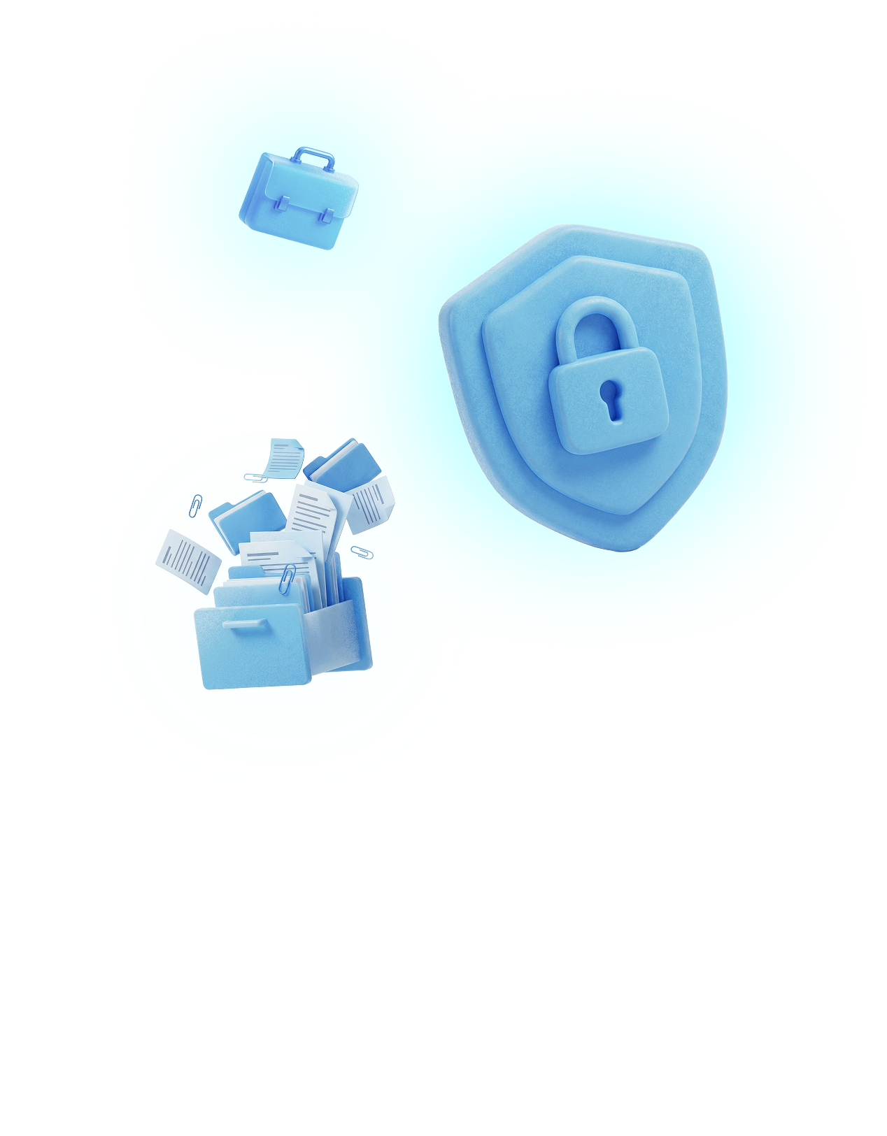 Ilustraciones de seguridad, documentación y gestión en la plataforma para productores de seguros American Pass.